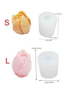 1pc 3D Tulip Bud Mold Candle Mold DIY Flower Shaped Fragrance Stone Plaster Soap Epoxy Resin Mold Cement Concrete Gypsum Clay Mold Handmade Candle Decor