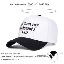 AR 1 Stück Frauen "Stell es auf meine Rechnung des Freundes" bestickte Trucker Kappe, Streetwear Mode Sonnenschutz lässige Kappe, geeignet für Frühling, Herbst, Reisen, Strandparty