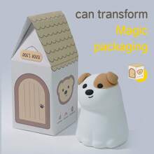 Silicone Night Light Night Light Dog Night Light With Timer, Dimmable Night Lamp, USB Rechargeable LED Night Light Room Decor Bedroom Lights, Bedside Lamp, 1200 MAh Battery Lamp & Timing, Portable Room, Silicone Dog