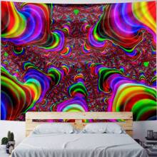 1pc Wavy Pattern Tapestry, Abstract Art Style Wall Decor For Living Room, Bedroom, Modern Art Space, Home Decor Wall Hanging, Visual Art Theme, Suitable For All Seasons, Made Of Polyester With 3 Wall Nails And 2 Clips Included