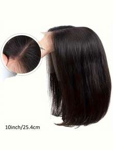 Uveous Peluca de pelo humano con parte delantera de encaje de 13x4 pulgadas para mujeres, peluca recta de pelo humano con densidad de 200 y frontal de encaje transparente de 13x4HD de 8 a 20 pulgadas - Natural Black - Ver 1
