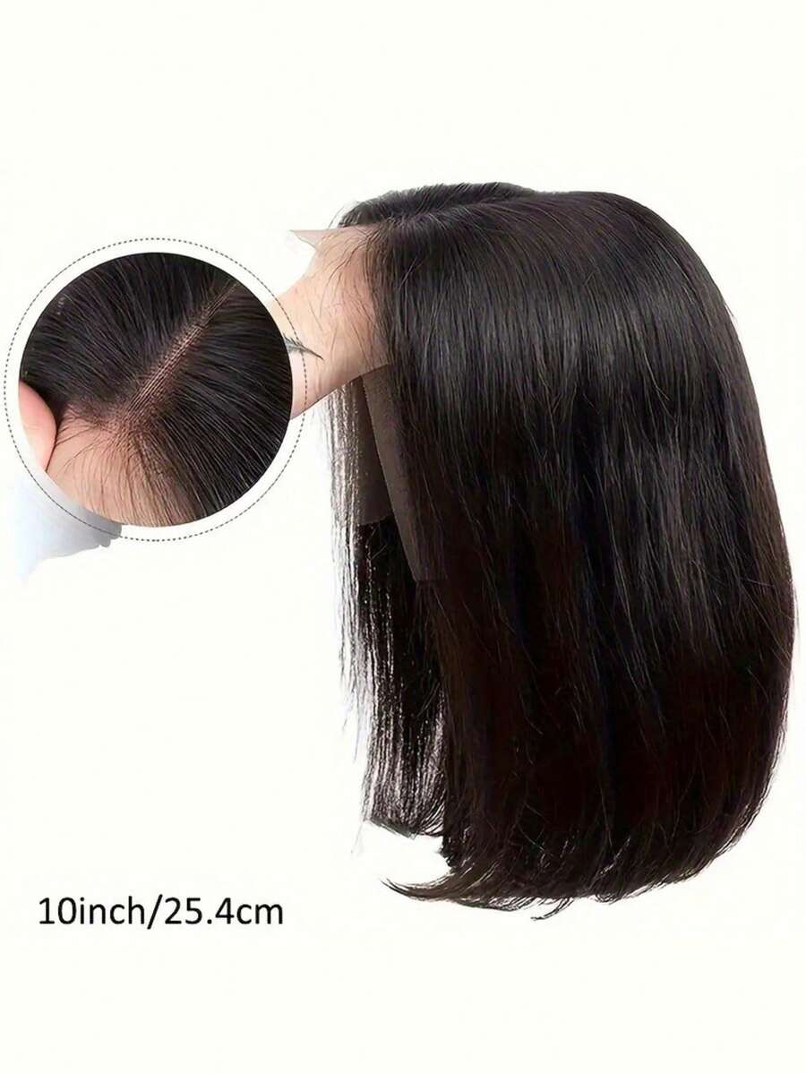 Uveous Peluca de pelo humano con parte delantera de encaje de 13x4 pulgadas para mujeres, peluca recta de pelo humano con densidad de 200 y frontal de encaje transparente de 13x4HD de 8 a 20 pulgadas - Natural Black - Ver 1
