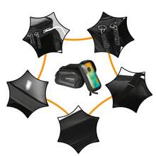 1pc 7-Inch Hardshell Bicycle Handlebar Bag, Waterproof Bike Saddle Bag With TPU Touch Screen, Detachable Shoulder Strap, EVA Material, Bicycle Accessories Storage Bag - Black - View 9