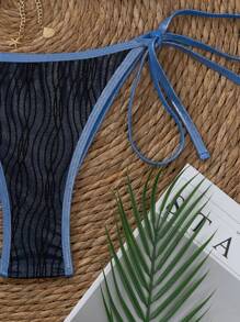 Fashionable Sexy Women's Halter Tie-Front Bikini Two Pieces Swimwear