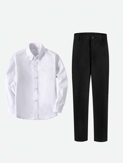 Boys Suits 2-Pieces Suit Set Toddler Tuxedos Dresswear Ring Bearer Outfit Wedding Shirts Pants Formal Suits For Kids Size 6-16Y