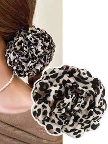 1个浪漫仙女大号布艺玫瑰发爪，法式扭辫发型造型器，发爪，发夹配饰，适合女性日常佩戴、各种造型、沙滩装、派对、舞蹈等场合，是送给女孩和女士的礼物，波西米亚风情人节发夹，发卡，发夹，发夹，发抓夹，发爪夹，秋冬季女士度假造型发饰，女士花朵发夹 - 彩色 - 查看 25