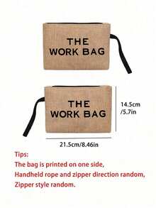 Túi vải bố tote in chữ "Work Bag", chất liệu linen đơn giản, có thể tái sử dụng, dùng làm túi mua sắm, túi đựng mỹ phẩm, ví, túi quà tặng ngày lễ, dung tích lớn, dây đeo vai có thể điều chỉnh và túi bên hông, thích hợp cho du lịch nghỉ dưỡng (màu kaki), đi làm hàng ngày, sử dụng hàng ngày, sinh nhật, ngày lễ, tựu trường, kỳ nghỉ, bãi biển, du lịch, đi làm, công tác, sinh viên, dã ngoại, cắm trại, mua sắm siêu thị, lưu trữ hàng ngày. - Màu Khaki - Xem 10