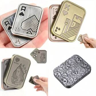 Magnetic Metal Fidget Toy - Metal Card Push Slider Finger Toy, Men's EDC Toy Finger Toy Tactile Coin, Office Desk Toy, Gift For Boyfriend And Father