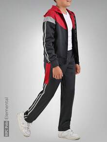 Conjunto para Niño HPC POLO – Pants y Sudadera de Licra, Bonito, Elegante, Ligero, Cómodo y de Excelente Calidad, Ideal para Uso Diario, Escuela, Deportes o Estilo Casual - Rojo - Ver 3