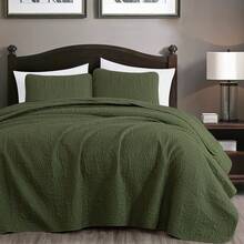 Austin Oversized Bedspread Set 3-Piece Ultrasonic Quilted Soft Lightweight Microfiber Coverlet For All Season - 柏 - 查看 1