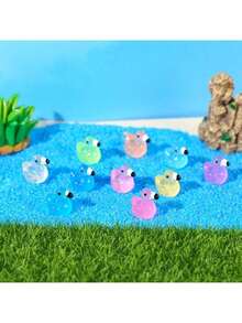 10 pièces Flamant rose fluorescent, décoration de modèle d'animal miniature, flamants roses colorés mignons, accessoires de résine DIY pour animaux, petit ornement de bureau, cadeau de remise des diplômes, joie de tous les jours