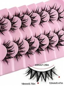 Sibeuna 7 Pairs New Wet Look Cartoon False Eyelashes, Natural Lightweight Crossed Lashes For Demon Anime Character Cosplay, Dramatic Eyelash Extension Makeup Tools - Spiky Manga Lashes - View 3