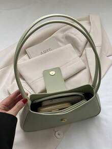 High-End Underarm/Handbag Small Niche Fashionable Commuter Baguette Shoulder Bag - Green - View 6