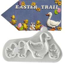 Cute Little Duck Silicone Mold DIY Handmade Decoration Tool Resin Polymer Clay Mold Making - Light Grey - View 5
