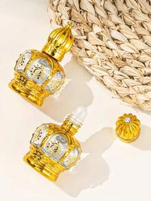 2 szt. 10 ml złote okrągłe szklane butelki z kulkami, przenośne, wielokrotnego napełniania olejki eteryczne i perfumy, tylko do mycia ręcznego, bezzapachowe, okrągły kształt