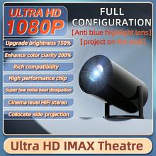 HUASHIJIE 2025 New Ultra-Clear Projector Home Bedroom Ultra-High-Definition Projection Wall High-Definition Small Home Theater Computer Smart Phone High-Definition Connection Fitness Office Outdoor Camping Room Online Class Living Room Dormitory Student Mini 4K Projector