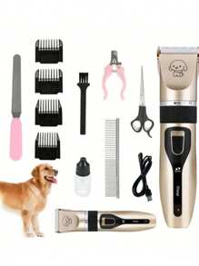 DeTODO Kit De Máquina Cortadora De Pelo Para Mascotas. Incluye 11 Piezas