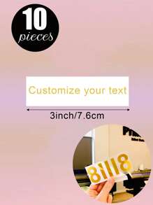 100 Sheets/20 Sheets/1 Sheet Custom Name Or Text Multi Specification Long 5in/4in/3in Multi Specification Color Bright Tear Off Film UV Transfer Sticker, Waterproof And Scratch Resistant Transparent Cooling Label Sticker, Can Customize Name, Text, Blessing Message To Give To Your Favorite Person, Multi-Functional, Adjustable, Exquisite, Adorable, Modern, Colorful, Cute, Comfortable, Stylish, Custom, Office, Tea Room, School, Home, Home Refresh, Back To Customized Stickers, Warm Ambience