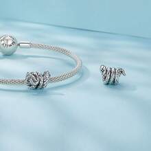 WOSTU 1 pieza Colgante con forma de serpiente de plata de ley 925 con diseño de fénix y dragón, compatible con pulsera original para manualidades de joyería - Plateado - Ver 10