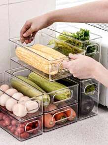 3pcs/2pcs/1pc Simple Transparent Refrigerator Drawer Style Food Storage Boxes, Kitchen Organizer Racks, Kitchen Organization & Storage Boxes, Tableware Divider Organizer, Fruit & Vegetable Freezer Fresh Keeping Containers, Kitchen Accessories, Kitchen Decor, Organizing & Storage, Kitchen Supplies, Fridge Organizer, Storage Containers, Food Storage Containers, Kitchen Organization, Kitchen Utensils, Home Essentials, Pantry Organizer, Back To School Supplies