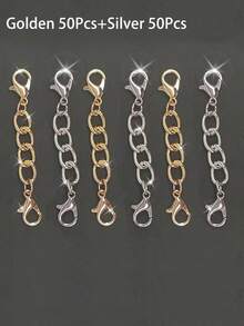2 chiếc/4 chiếc Dây chuyền và vòng tay móc khóa hai đầu làm đồ trang sức thiết yếu - Chất lượng cao cấp, dễ sử dụng, chống ăn mòn - Hoàn hảo cho các sáng tạo trang sức tự làm - Nhiều màu - Xem 12