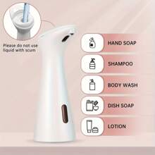 1pc Automatic Soap Dispenser, Battery Powered Wall-Mounted, Liquid Soap Dispenser With Touchless Infrared Sensor, For Bathroom And Hotel Hand Wash, Lotion, Shampoo, Body Wash, Kitchen Dish Soap, Skincare