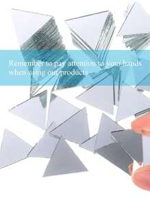 20/50/100/200pcs 2cm Acrylic Triangle Mirror Mosaic Tiles, Self-Adhesive Geometric Wall Sticker For Home Bedroom Living Room/Bathroom Decor, Glass Surface, Glittery, Reusable, Party DIY Craft Gift, Portrait Mirror Decor, Multi-Surface Installable