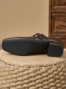 Women's 3cm Cloth Covered Heel Black Fashion Versatile Navy Blue Seasonal Coffee Mary Jane Wine Red Chunky Heel Flats