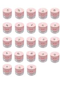 5g Mini Portable Loose Powder And Honey Powder Packaging Box, With Isolated Sieve Holes And Powder Puff Box, Equipped With Makeup Mirror, Travel Container, Portable And Space Saving, Daily Carrying, Outdoor Travel, Home Use - Pink - View 2