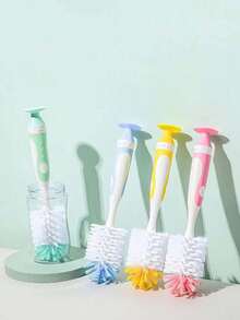 婴儿奶瓶刷 奶嘴清洁刷 尼龙奶瓶刷 水瓶清洁刷 长柄旋转杯刷 保温杯清洁刷