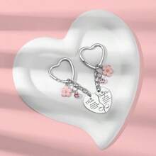 2pcs (1 Set) Heart Shaped Keychain Gift Set For Mom And Daughter, Mother's Day & Daughter Gift