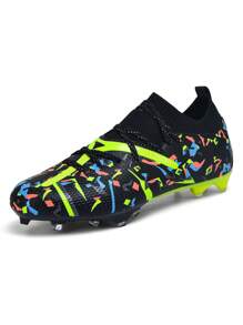 1 Pair Adult & Student Football/Soccer Shoes, Low-Top Outdoor Team Competition Men's Professional Sports Shoes, Big Size Anti-Slip, Wear-Resistant, AG Studs, FG Natural Grass Soft Ground, Lace-Up Cleats, Leather Football Training Shoes, Lightweight, High-Performance, Anti-Skid, Top Professional Football Boots