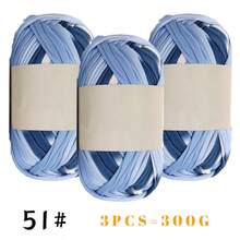 Hilo de trapo para tejer a ganchillo zapatillas, bolsas, cestas, alfombras - Suministros para manualidades DIY, 100g/ovillo o 300g/paquete - Multicolor - Ver 9