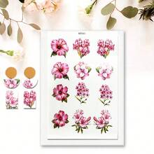 CYFUN DESIGN 1 件花朵花卉软陶瓷耳环水转印纸彩绘小花手工粘土一次性水溶性贴纸返校，返校，学校用品 - 彩色 - 查看 12