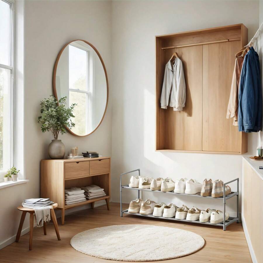 SONGMICS Shoe Rack, 2 Tier Shoe Organizer, Metal Shoe Storage Shelf For 10 Pairs Of Shoes, Easy To Assemble, Entryway, Grey - Xám - Xem 1