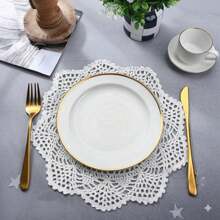 Capacho de Renda Vazado Trançado, Individuais de Crochê Feitos à Mão, Porta-copos de Renda com Design Floral, Tapete de Mesa Redondo de Renda para Casamento, Feriados, Festas, Decoração de Mesa para Sala de Estar, Quarto, Sala de Jantar, Melhor Presente, Bege/Branco Opcional