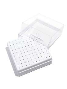 7/10/48/100 Holes Nail Drill Bit Storage Box, White & Rose Red Empty Box, Nail Drill Display Rack, Nail Art Accessories & Tools