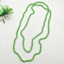 1pc 1.5m Long Crystal Beads Knotted Multi-Layer Simple Daily Wear Necklace For Women