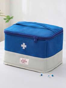 1pc Portable Medical First Aid Bag, Multi-Compartment Health Care Organizer, Travel Medication Storage Pouch