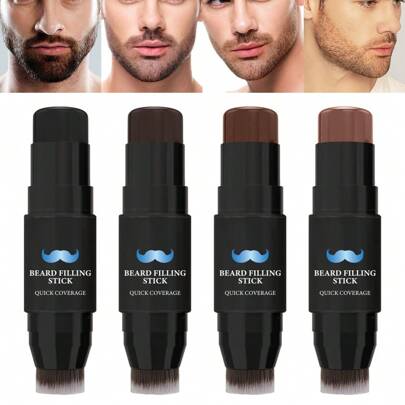 VERONNI 2-In-1 Beard Pencil Filler With Brush For Men -Beard Filling Stick For Men, Waterproof Beard Pen And Beard Brush Long Lasting Coverage Natural Finish, Moustache And Hair Makeup
