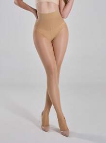 1pc 40D Women's Bikini Crotch Jacquard Transparent Tights & Fashion Sexy Legs Shaping Tummy Control Pantyhose, Cozy - Multicolor - View 11