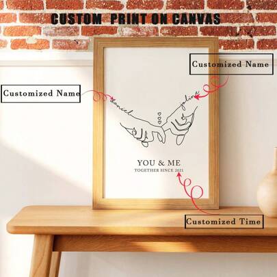 1/3 Stücke personalisierte Paar Jahrestags Drucke | Valentinstag Geschenke | Geschenke für Ehefrau, Ehemann, Freundin | Personalisierte Geschenke für Ihn & Sie [wahlweise mit Rahmen]