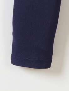 2-In-1 Girls Dress & Leggings Set, Navy Blue, Sweet & Cute Style, Suitable For Spring & Autumn Seasons - Blue - View 5