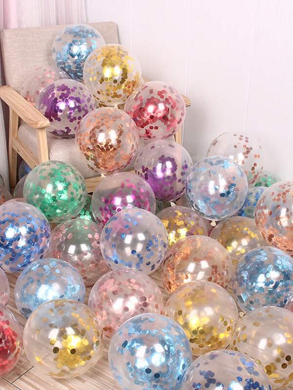 10 piezas de 12 pulgadas Globos de látex redondos transparentes y brillantes de colores, adecuados para decoración de cumpleaños, festivales y Navidad