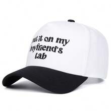 AR 1 Stück Frauen "Stell es auf meine Rechnung des Freundes" bestickte Trucker Kappe, Streetwear Mode Sonnenschutz lässige Kappe, geeignet für Frühling, Herbst, Reisen, Strandparty