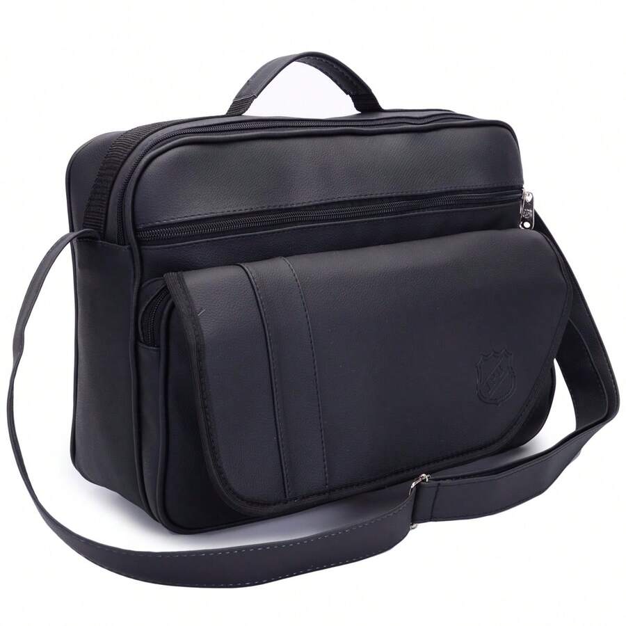 Men's Crossbody Bag 14" Laptop Briefcase Business Briefcase Postman Briefcase Executive Briefcase - 黑色 - 查看 1