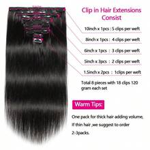 Extensions de cheveux humains - Natural Black - Voir 9