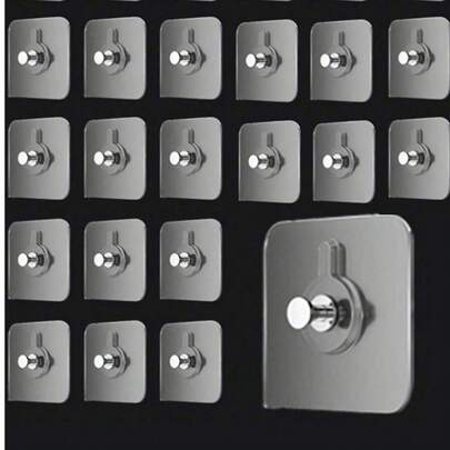 Bộ 50 móc treo tường tự dính chịu lực cao, dùng để treo tranh ảnh, khung ảnh, túi xách, thìa nhà bếp và nhiều vật dụng khác - Không cần vít, có thể giặt, tái sử dụng và không cần khoan lỗ - Lý tưởng cho việc trang trí và sắp xếp nhà cửa.