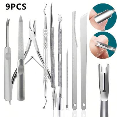 Zestaw do pielęgnacji paznokci, trymer do skórek, cążki do skórek, zestaw do usuwania wrastających paznokci, zestaw do skórek ze stali nierdzewnej, cążki do skórek, odpychacze skórek, zestaw do manicure, zestaw do pedicure