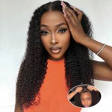 250% Density Jerry Curly Wave Bob Wig Human Hair Lace Front Wigs For Women Upgraded No Glue 13x6 Lace Closure Short Curly Bob Wig Put On And Go Wigs Human Hair Pre Plucked Pre Cut For Beginners - Natural Black - 查看 6